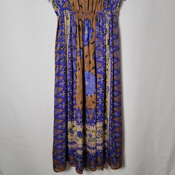 Vintage UMI Collections by Anne Crimmins Silk Gypsy Floral Boho Maxi Dress 8 - Picture 4 of 12